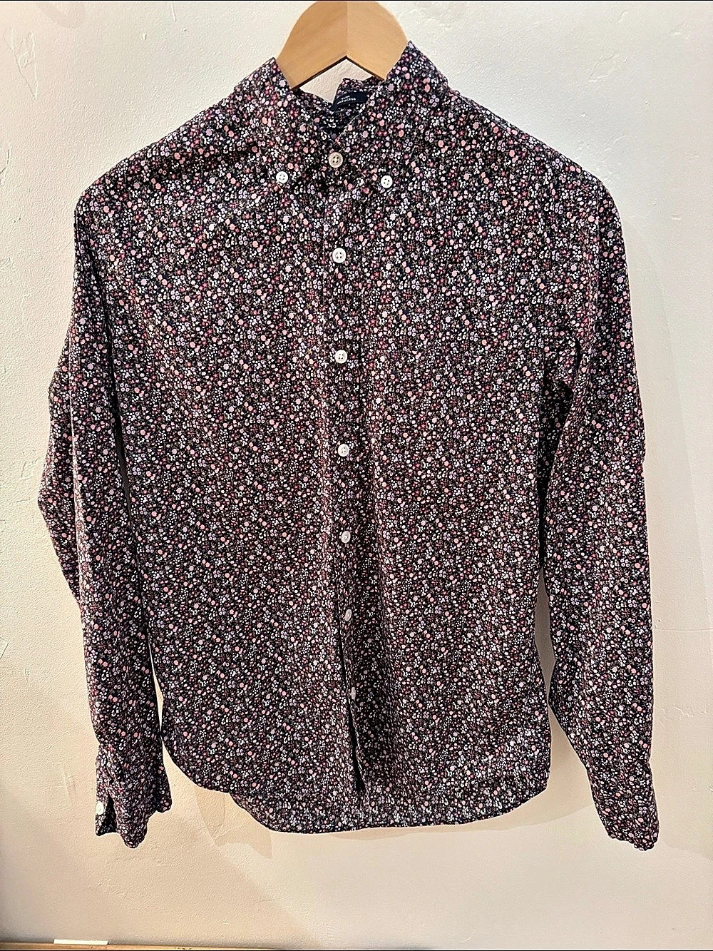 J.Crew Mercantile Flex Slim Untucked Floral Shirt Black & Pink Small